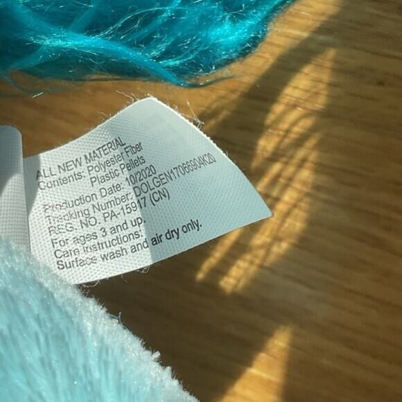 Blue Hard Eye Plush Stuffed Unicorn With Sparkling Horn & Blue Mane By MVP Plush - Picture 3 of 7